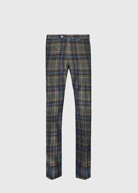 Paul Stuart Navy Multi Printed Plaid Pant, thumbnail 1