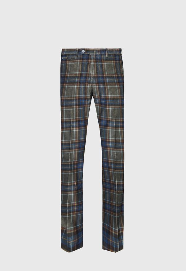 Paul Stuart Navy Multi Printed Plaid Pant, image 1