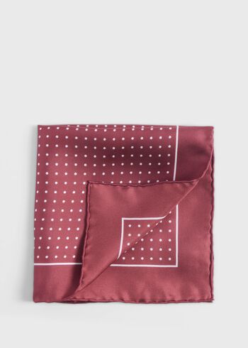Paul Stuart Silk Twill Dot Print Pocket Square