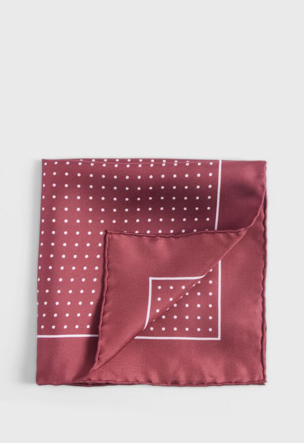 Paul Stuart Silk Twill Dot Print Pocket Square, image 1