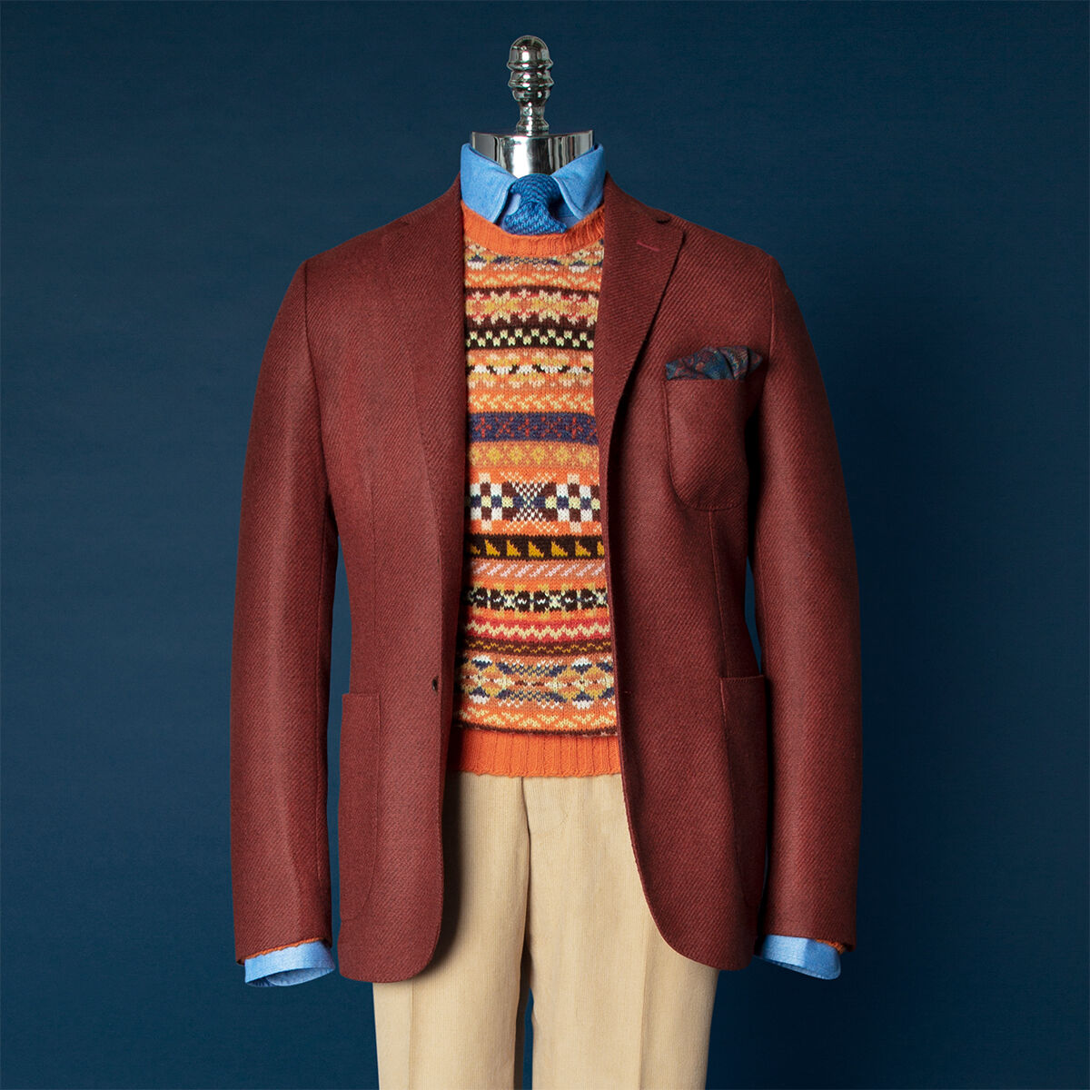 Red Shetland Wool Soft Jacket