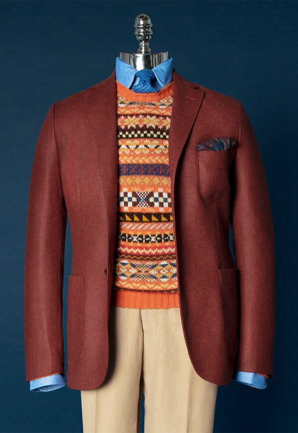 Paul Stuart Red Shetland Wool Soft Jacket, image 1