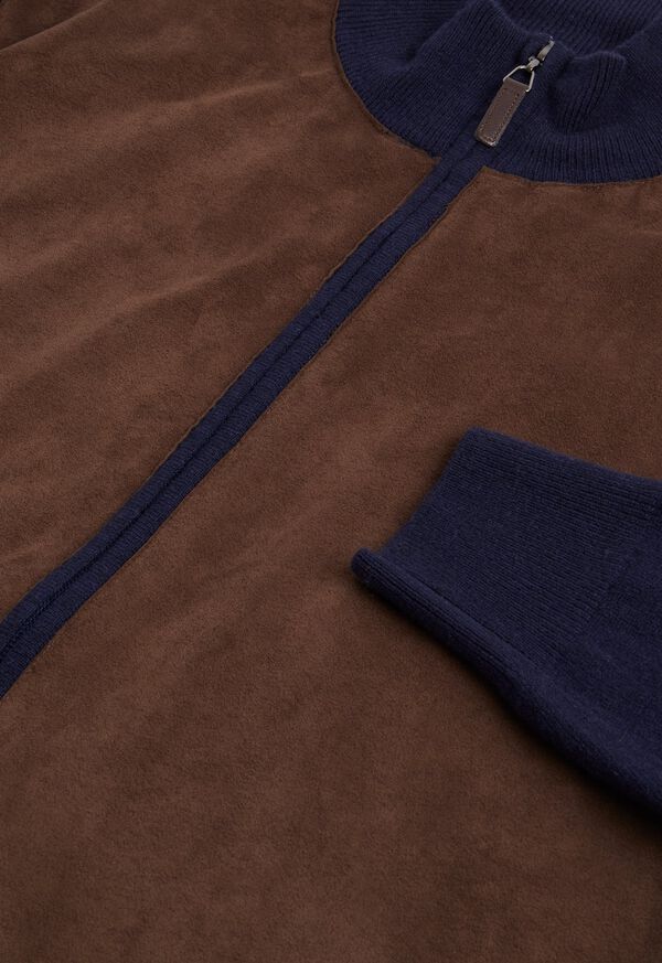 Paul Stuart Wool and Cashmere Blend Full Zip with Alcantara Front Blouson, image 2