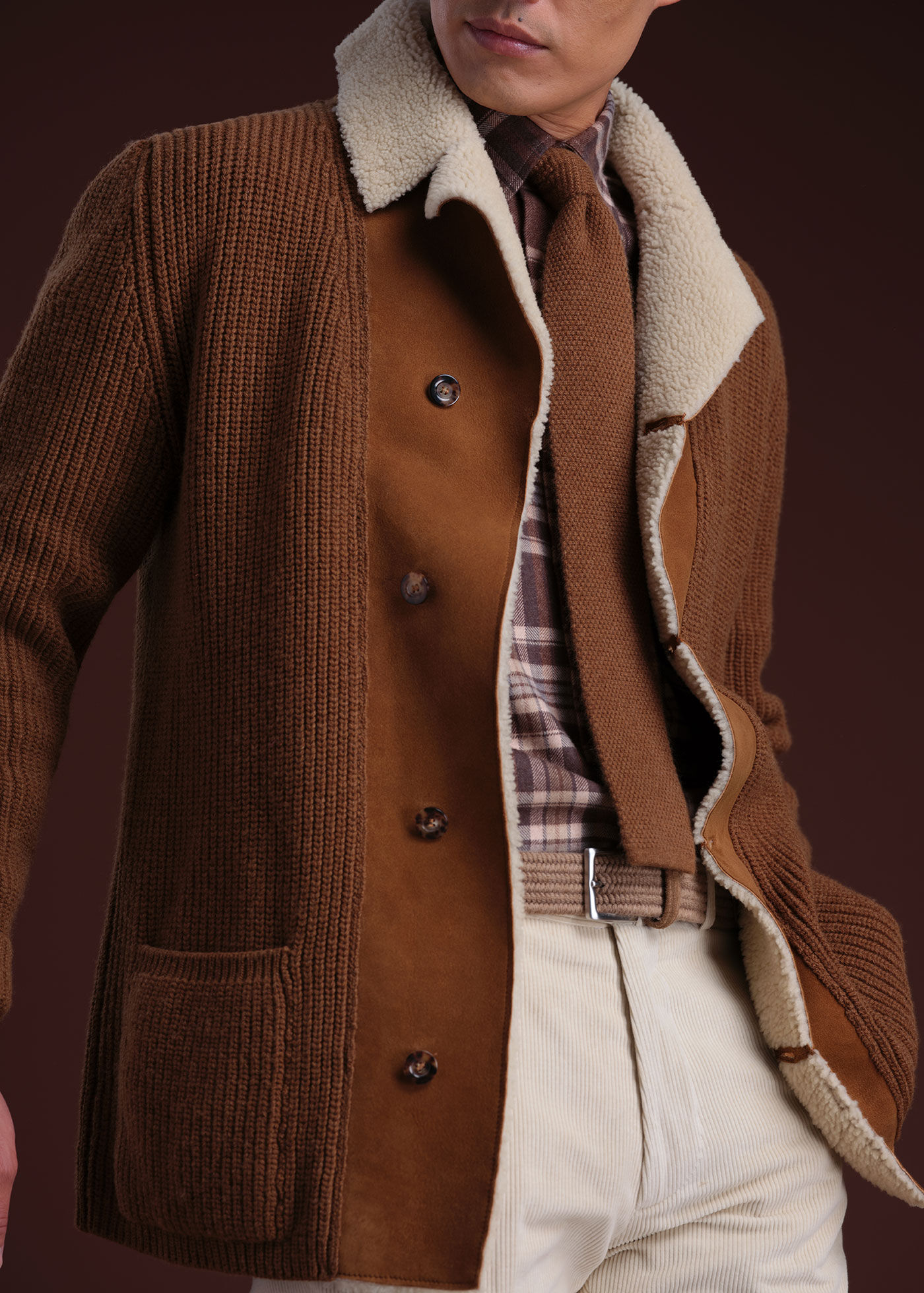 Shearling cardigan 2025