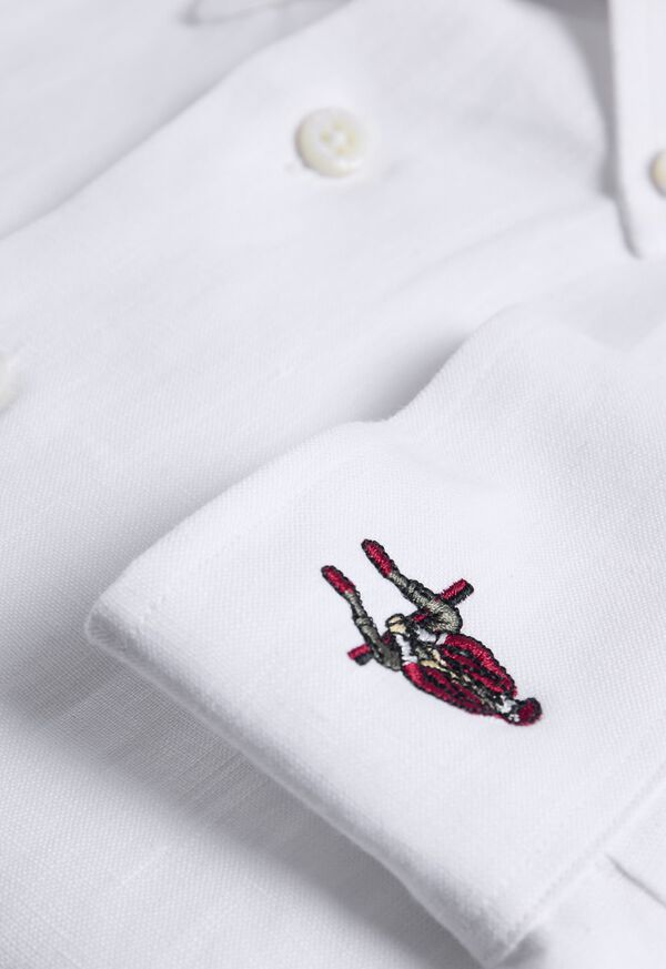 Paul Stuart Linen Logo Sport Shirt, image 3