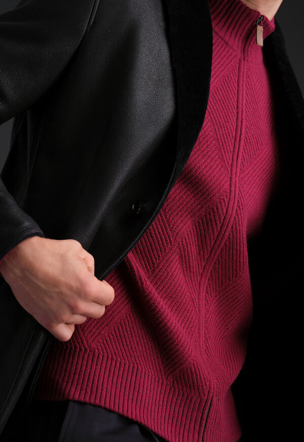 Paul Stuart Wool and Cashmere Zip Jacquard Cardigan, image 2