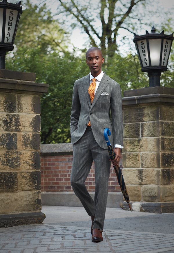 FW21 Paul Stuart Chalk Stripe Suit Look, image 1