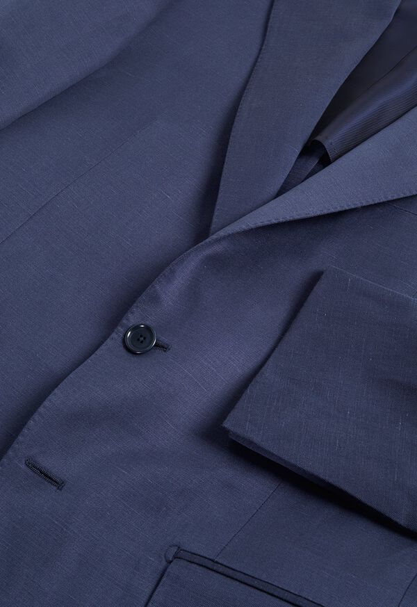 Paul Stuart Navy solid Silk Blend Suit, image 2