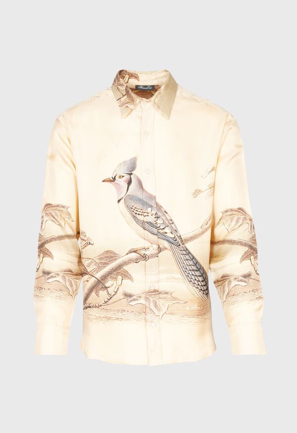 Paul Stuart Silk Bird Print Shirt, image 1