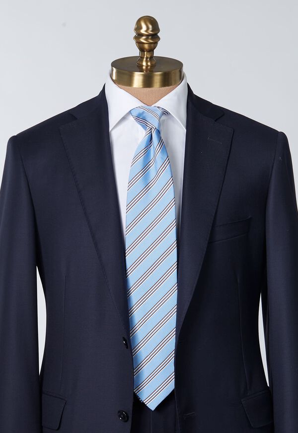 Paul Stuart Woven Silk & Cotton Stripe Tie, image 4
