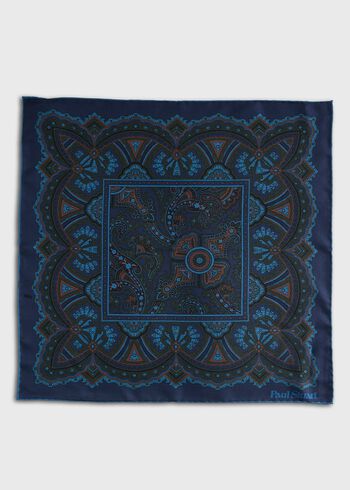 Paul Stuart Micro Paisley Print Pocket Square