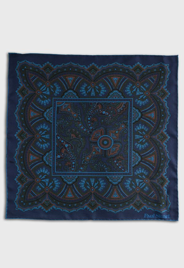 Paul Stuart Micro Paisley Print Pocket Square, image 2