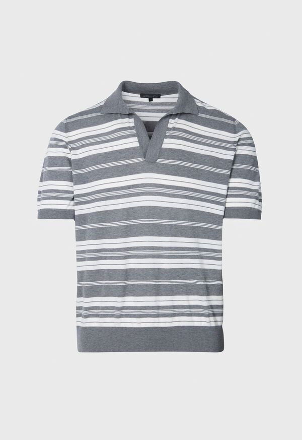 Paul Stuart Cotton Knit Open Collar Shirt