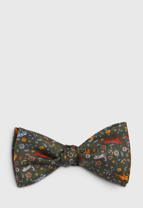 Paul Stuart Wool Animal Print Bow Tie, image 1