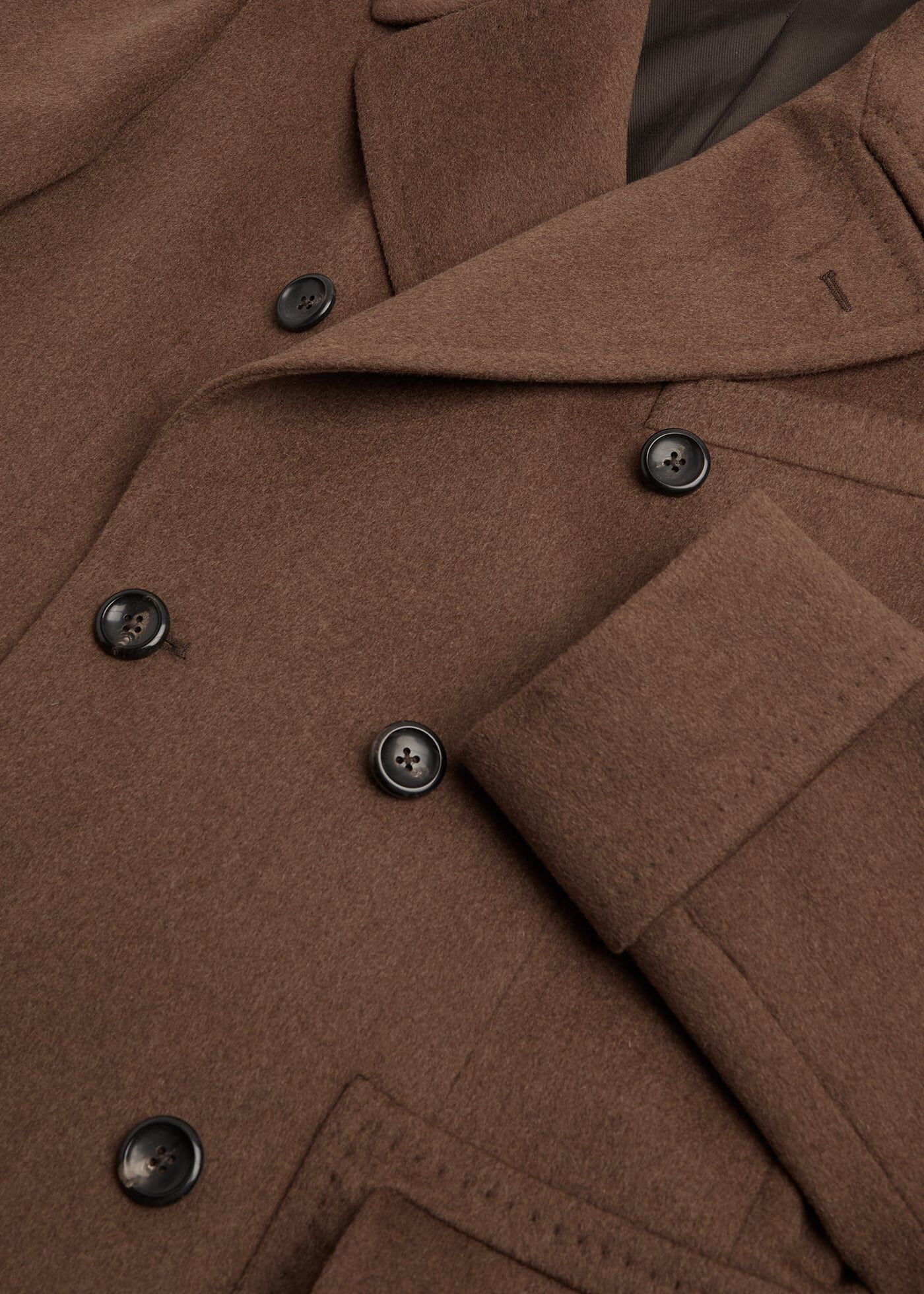 Vicuna Double Breasted Coat with Gauntlet