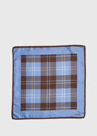 Paul Stuart Plaid Pocket Square With Contrast Border, thumbnail 2