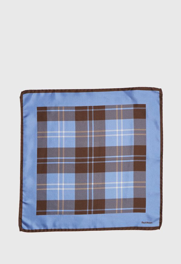 Paul Stuart Plaid Pocket Square With Contrast Border, image 2