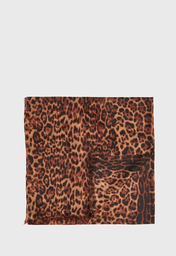 Paul Stuart Leopard Print Lightweight Cashmere Scarf, image 1