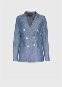 Paul Stuart Chambray Double Breasted Blazer, thumbnail 1