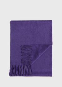 Paul Stuart Cashmere Solid Color Scarf with Embroidered Logo, thumbnail 18