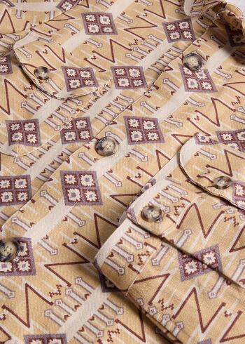 Paul Stuart Printed Linen Shirt Jacket