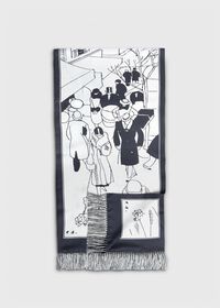 Paul Stuart City Scene Printed Silk Scarf, thumbnail 1