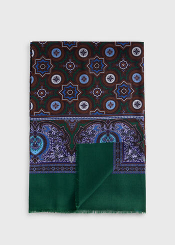 Paul Stuart Wool & Silk Medallion Print Scarf
