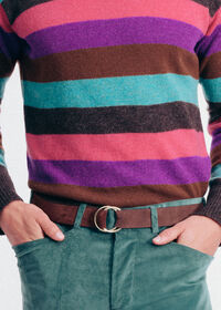 Paul Stuart Calf Leather Belt with Brass Rings Buckle, thumbnail 2