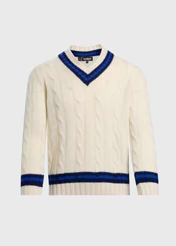 Paul Stuart Cashmere V-Neck Tennis Sweater
