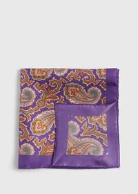 Paul Stuart Printed Silk Paisley Pocket Square, thumbnail 1