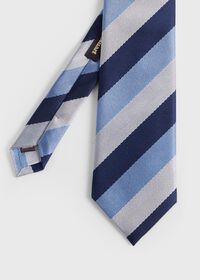 Paul Stuart Woven Silk Three Color Stripe Tie, thumbnail 1