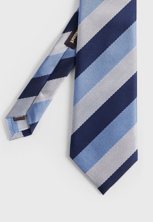 Paul Stuart Woven Silk Three Color Stripe Tie, image 1