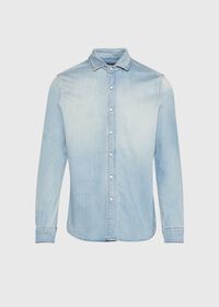 Paul Stuart Washed Light Blue Denim Shirt, thumbnail 1