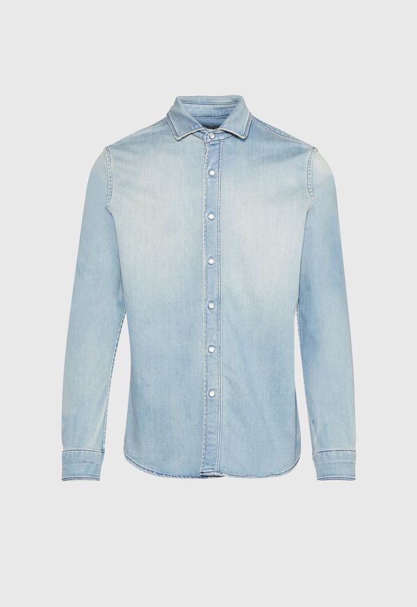 Paul Stuart Washed Light Blue Denim Shirt, image 1