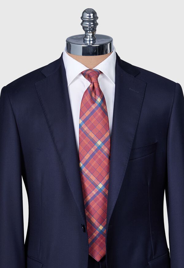 Paul Stuart Printed Silk Madder Plaid Tie, image 2