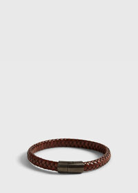 Paul Stuart Brown Braided Leather Bracelet with Sterling Silver closure, thumbnail 1