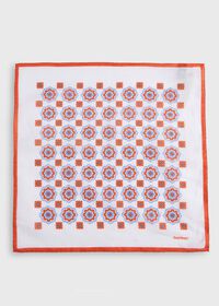 Paul Stuart Linen Large Medallion Pocket Square, thumbnail 2