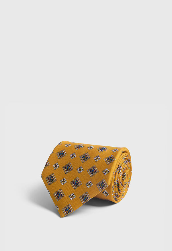 Paul Stuart Printed Silk Square Medallion Tie, image 1