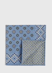 Paul Stuart Reversible Large Print Medallion Pocket Square, thumbnail 1