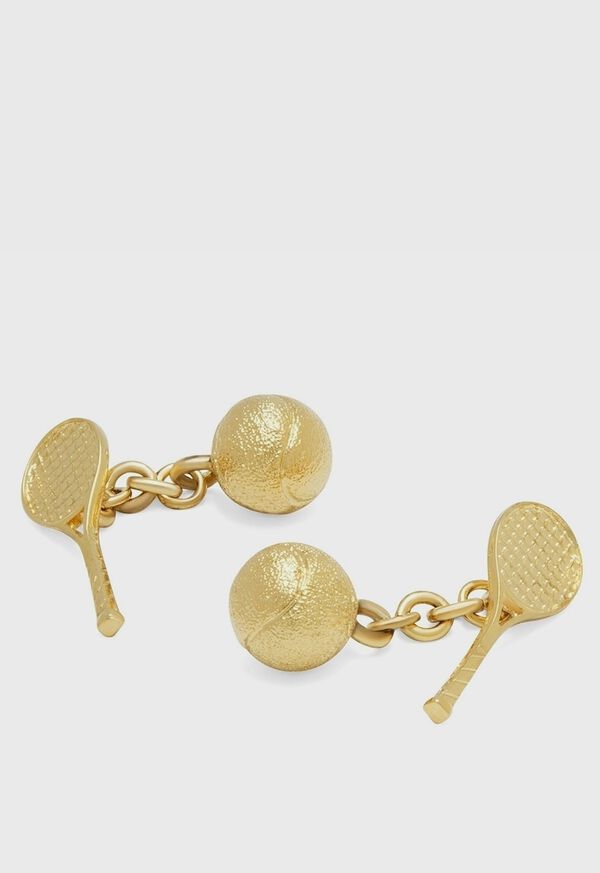 Paul Stuart Tennis Racket & Ball Cufflinks, image 1