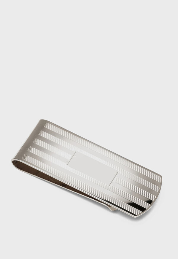 Paul Stuart Sterling Silver Engine Turned Money Clip, image 1