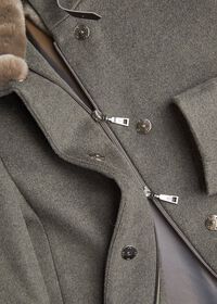 Paul Stuart Wool Coat with Rex Rabbit Collar, thumbnail 5
