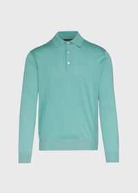 Paul Stuart Long Sleeve Cotton Polo Shirt, thumbnail 1