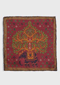 Paul Stuart Printed Tree and Elephant Pocket Square, thumbnail 2