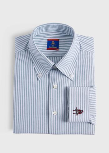 Paul Stuart Striped Oxford Logo Sport Shirt