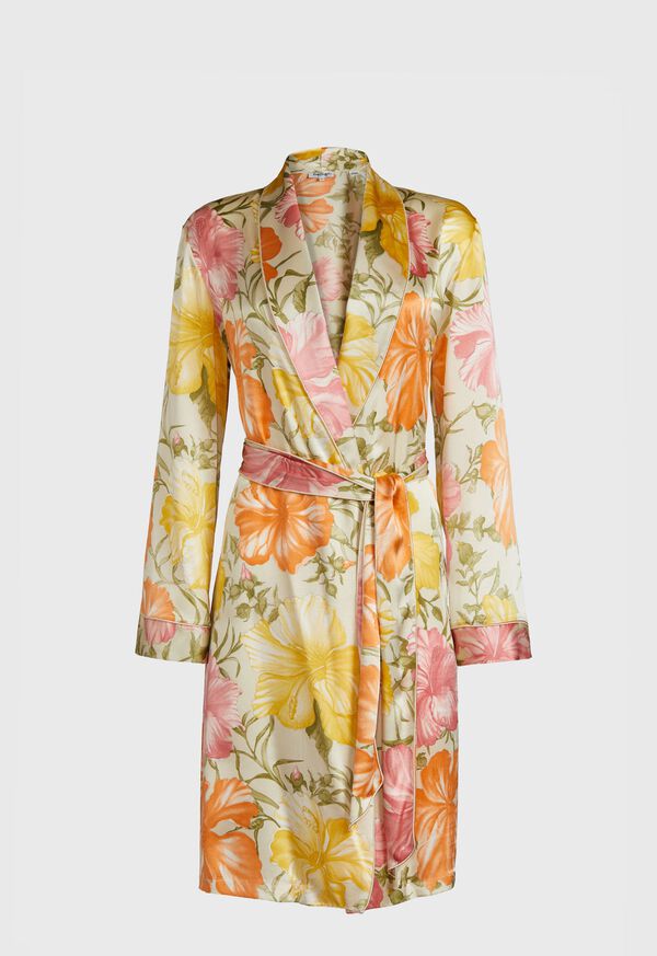 Paul Stuart Hibiscus Motif Silk Robe, image 1