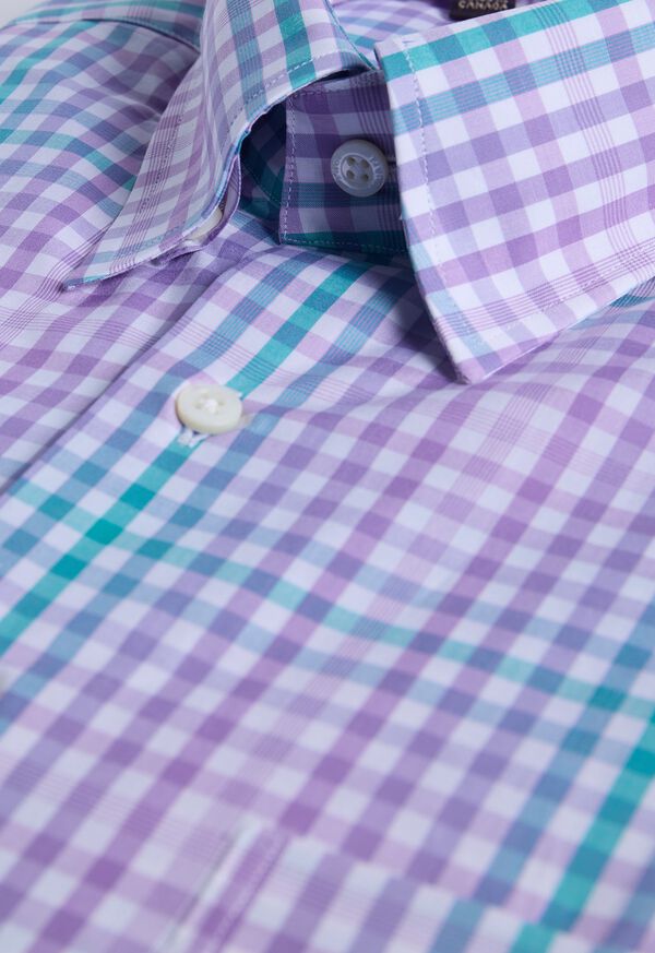 Paul Stuart Cotton Plaid Two Color Check Sport Shirt, image 2