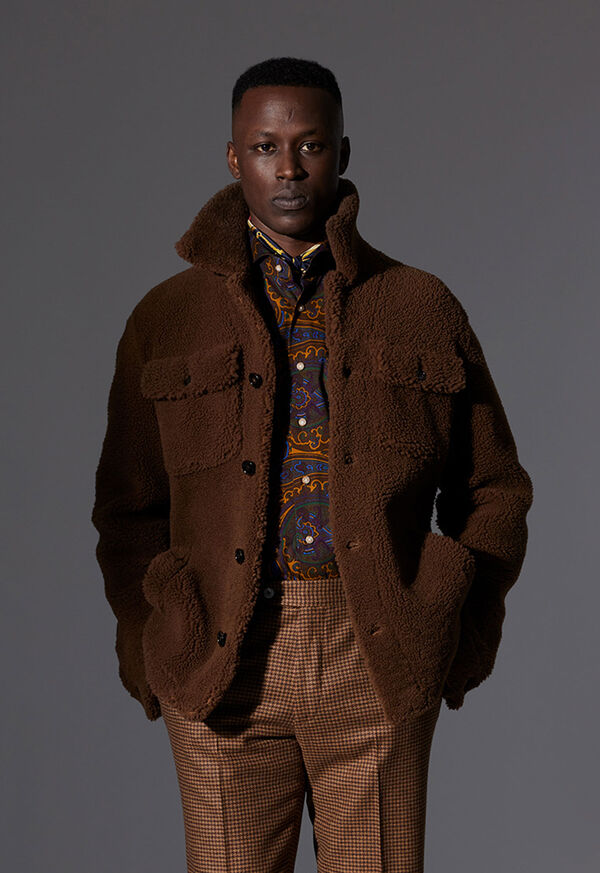 Paul Stuart Curly Shearling Shirt Jacket, image 2