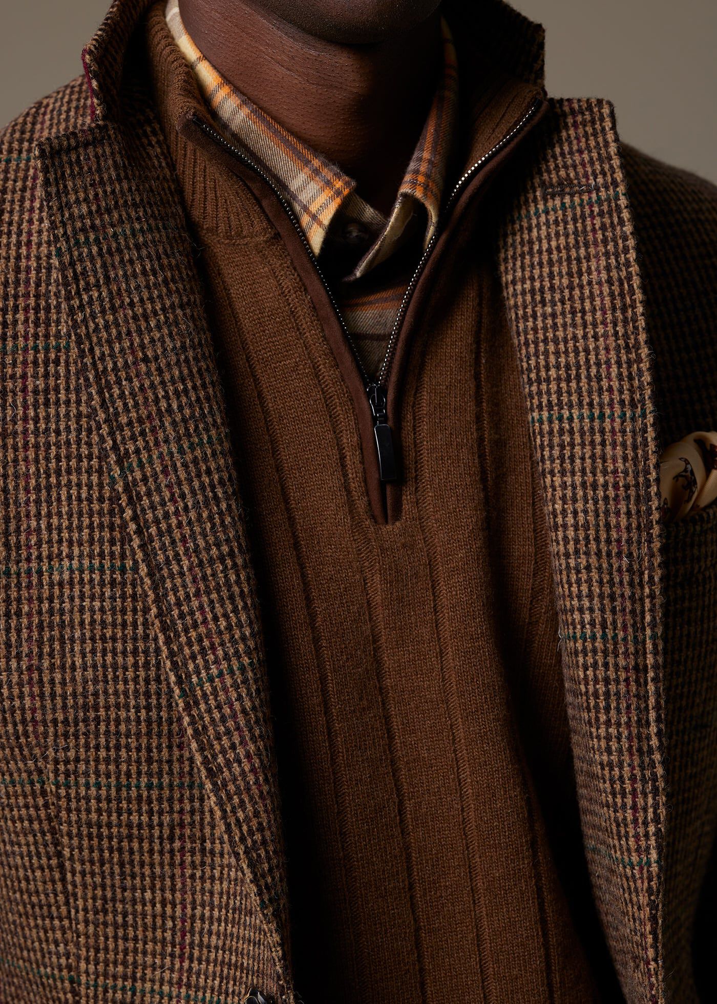 Quarter zip new arrivals sweater with blazer