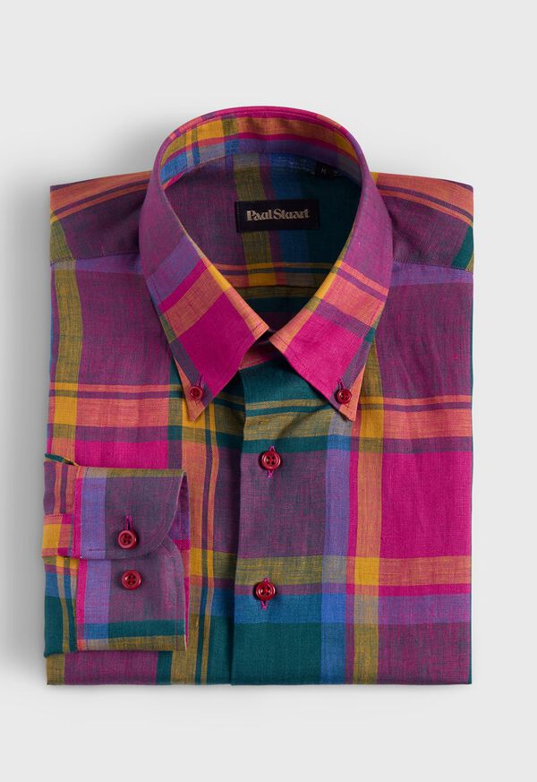 Paul Stuart Linen Madras Sport Shirt, image 1
